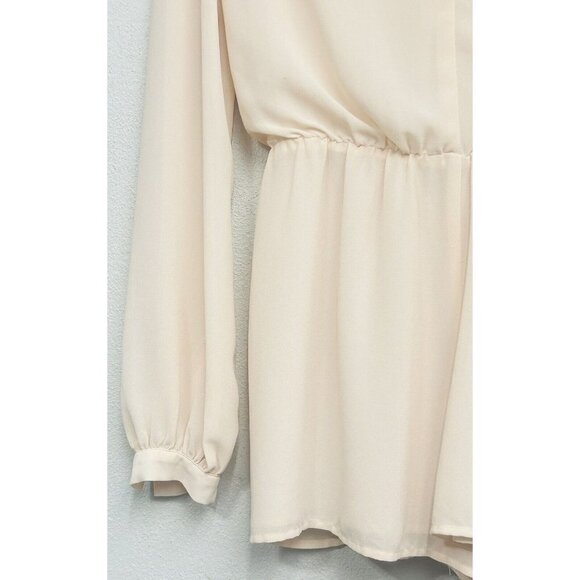 Lovers + Friends Romper Size Small Beige Pale Pink Long Sleeve Sheer Festival - Picture 6 of 15